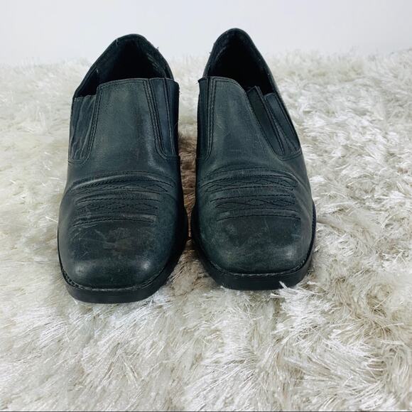 Vintage Black Western Booties Leather Sz 8 M - Picture 5 of 9
